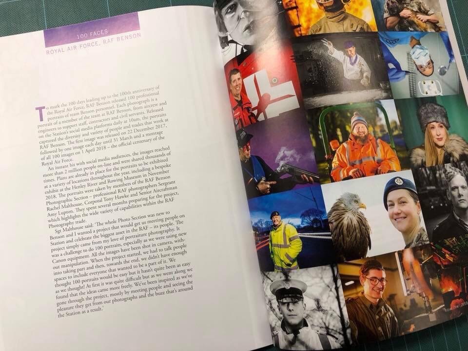 100 Faces project as shown in the British Institute of Professional Photography magazine