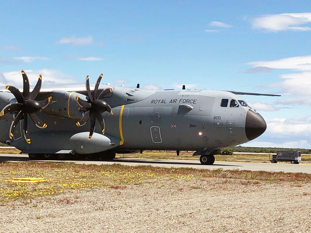 An A400M aircraft has been deployed from the Falkland Islands to assist in the official search and rescue mission for a missing Chilean aircraft
