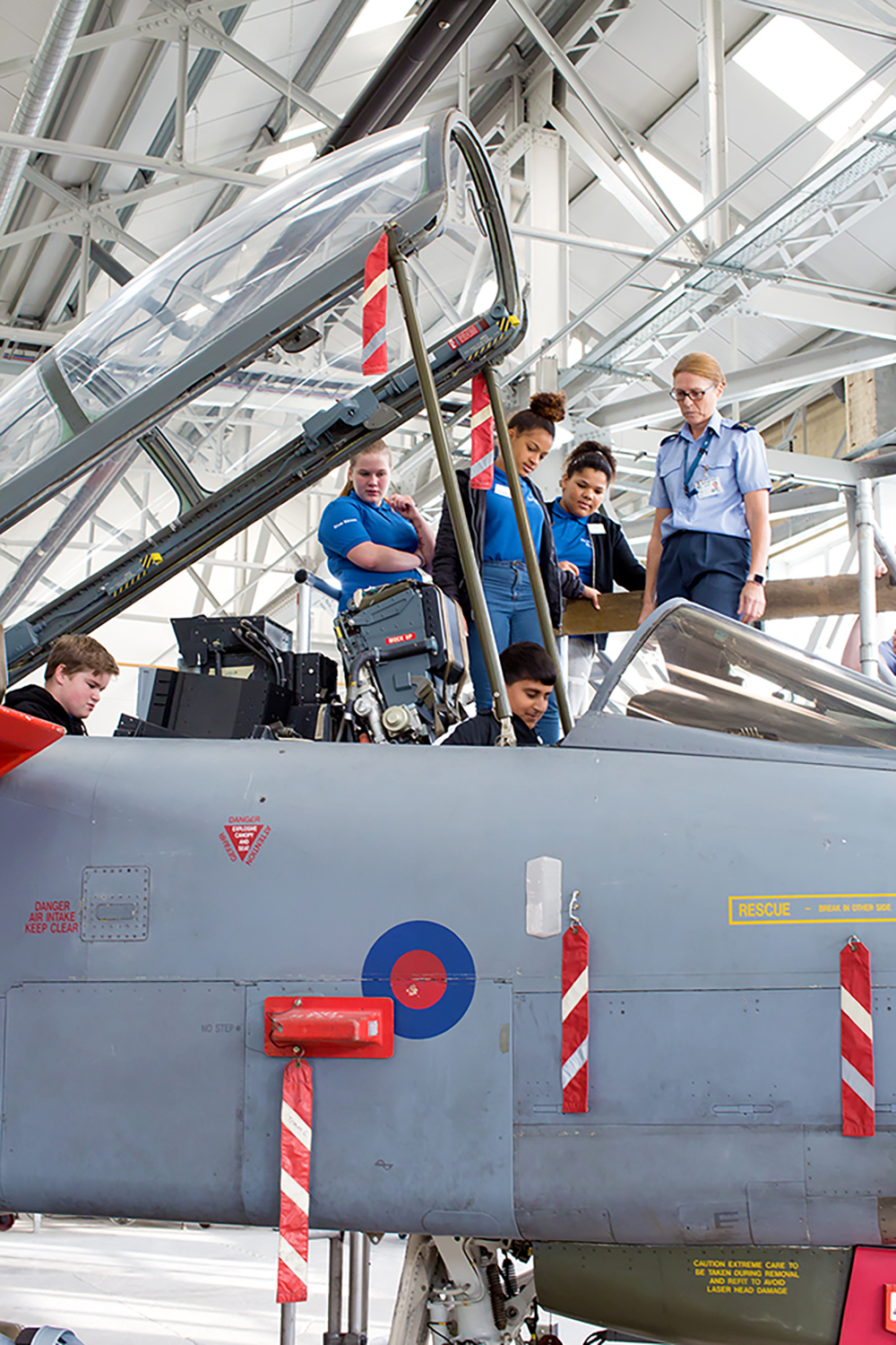 Blue Skies Students at RAF Cosford. Credit – Jon Egging Trust (JET) 