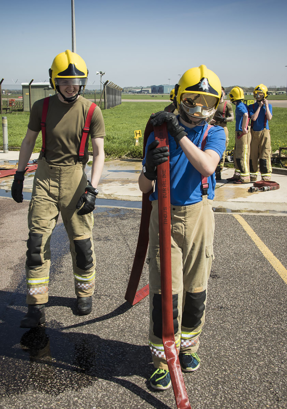 Students getting to grips with working in the Fire Section