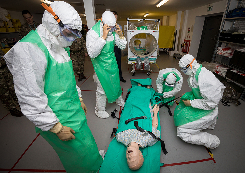 The team become familiar with Tactical Medical Wing's Air Transportable Isolator