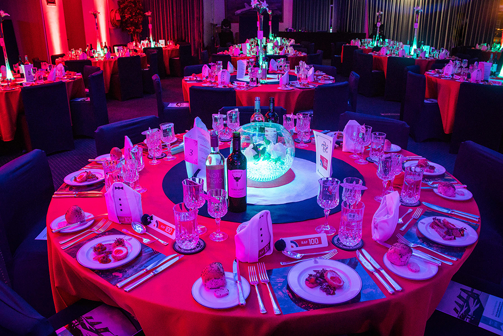 The dining room in the Warrant Officers and Sergeants’ Mess was beautifully decorated for the annual BRAVOS awards evening