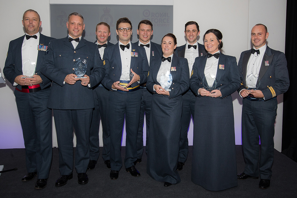 All of the BRAVOS Awards 2018 winners. Unfortunately, Chief Tech Burgess (Sporting Achievement Award) and Flight Sergeant Moore (Operational Lynchpin Award) could not be present to collect their awards