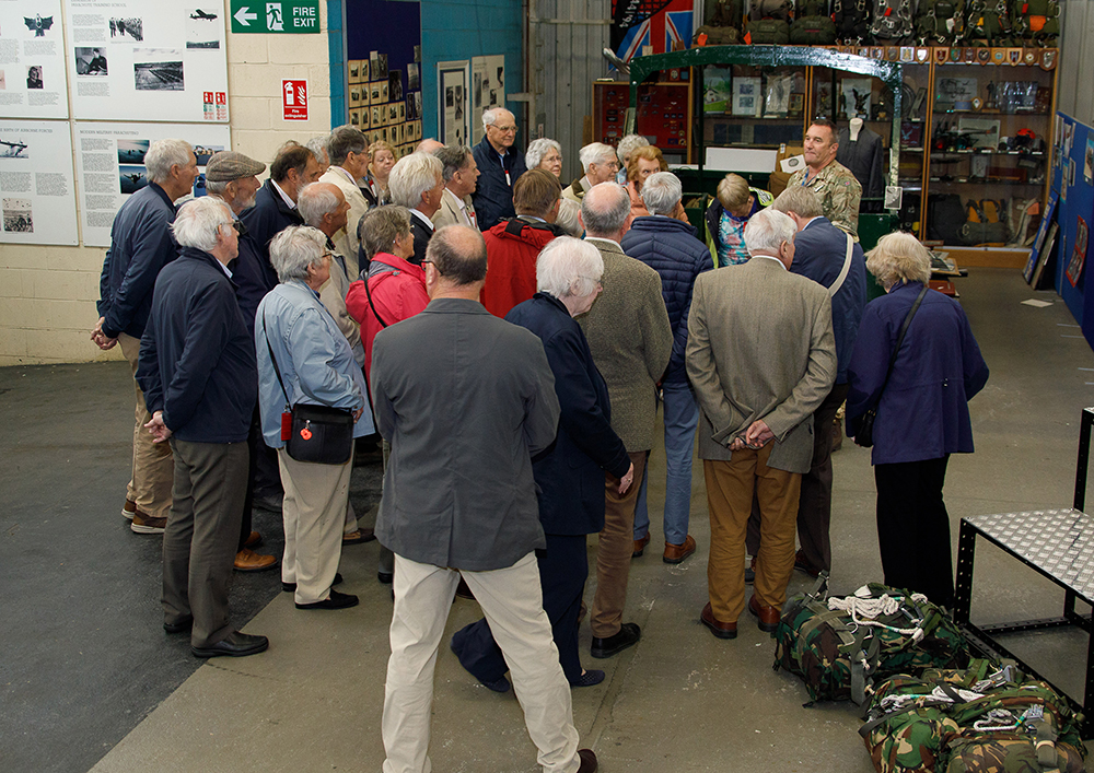 The group visiting the Parachute Training School