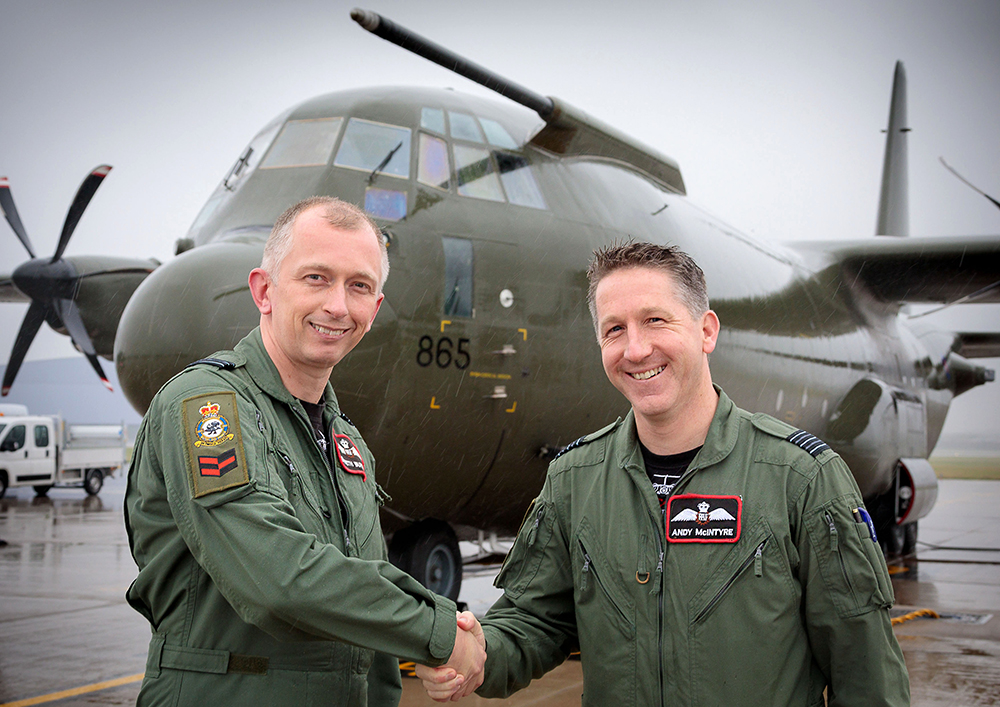 Wing Commander Burdett hands command of XXIV Squadron to Wing Commander McIntyre