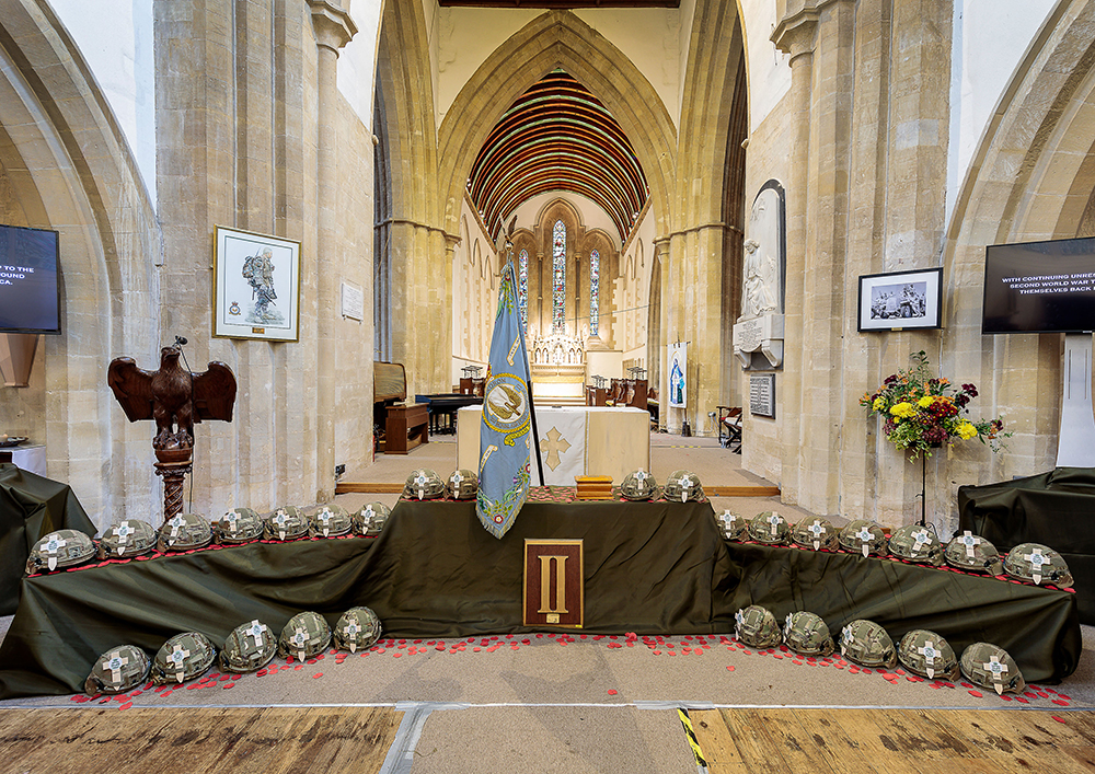 No II Squadron RAF Regiment Standard is laid to rest at St Marys Church in Witney, Oxfordshire
