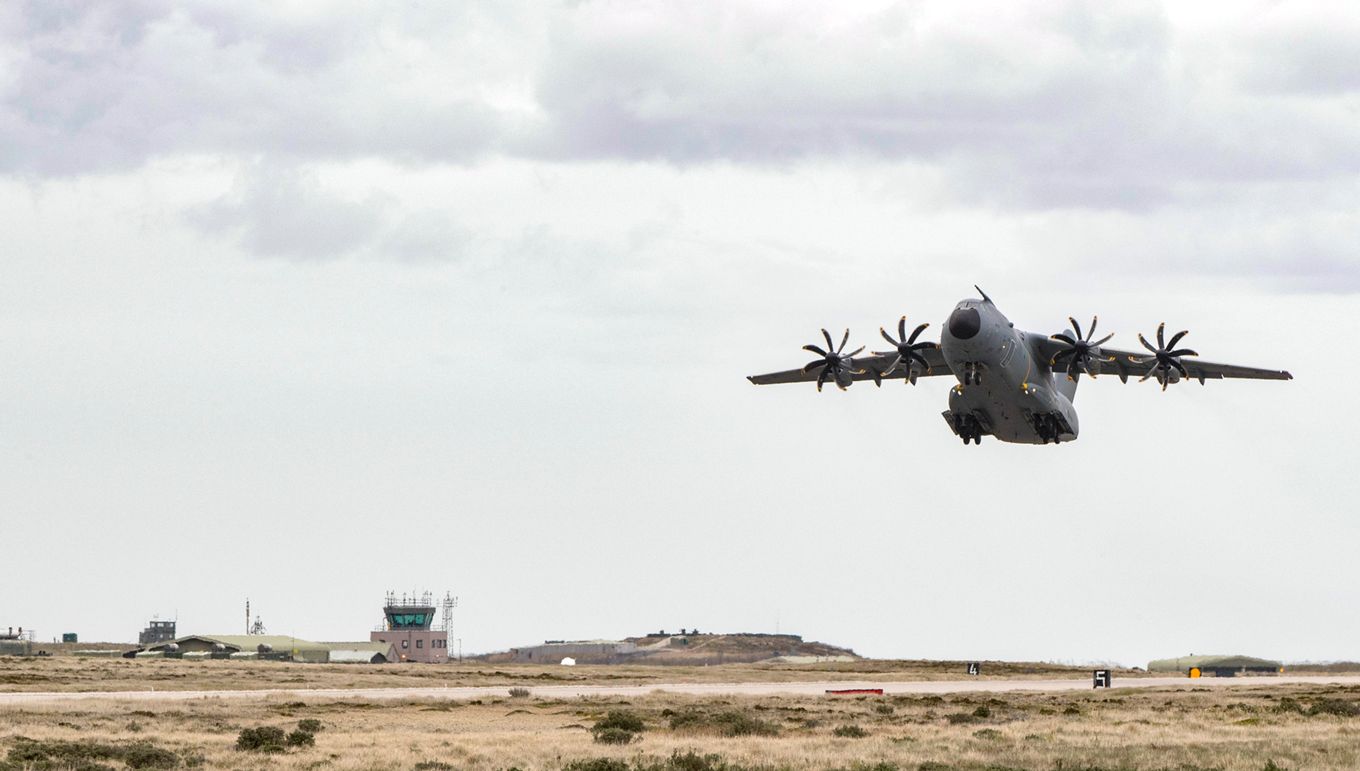 An A400M aircraft has been deployed from the Falkland Islands to assist in the official search and rescue mission for a missing Chilean aircraft