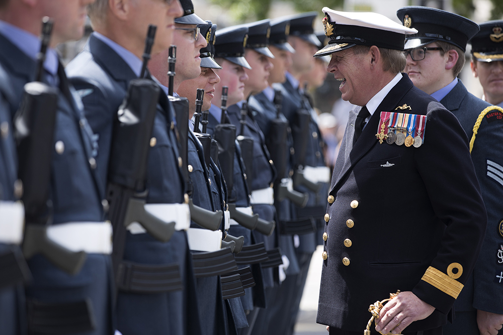 The parade was inspected by The Deputy Lord-Lieutenant of Devon, Commodore Jake Moores