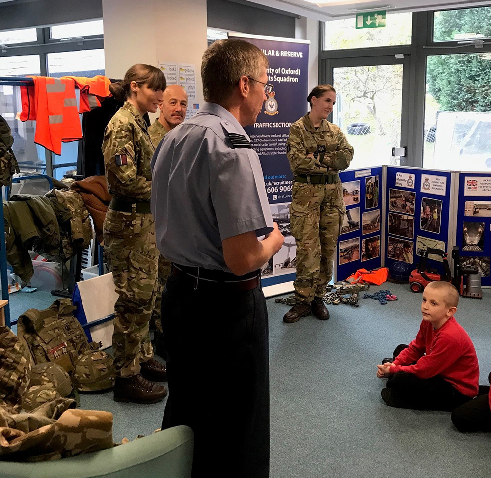 Number 4624 Squadron personnel enjoyed the Q&A with the children 