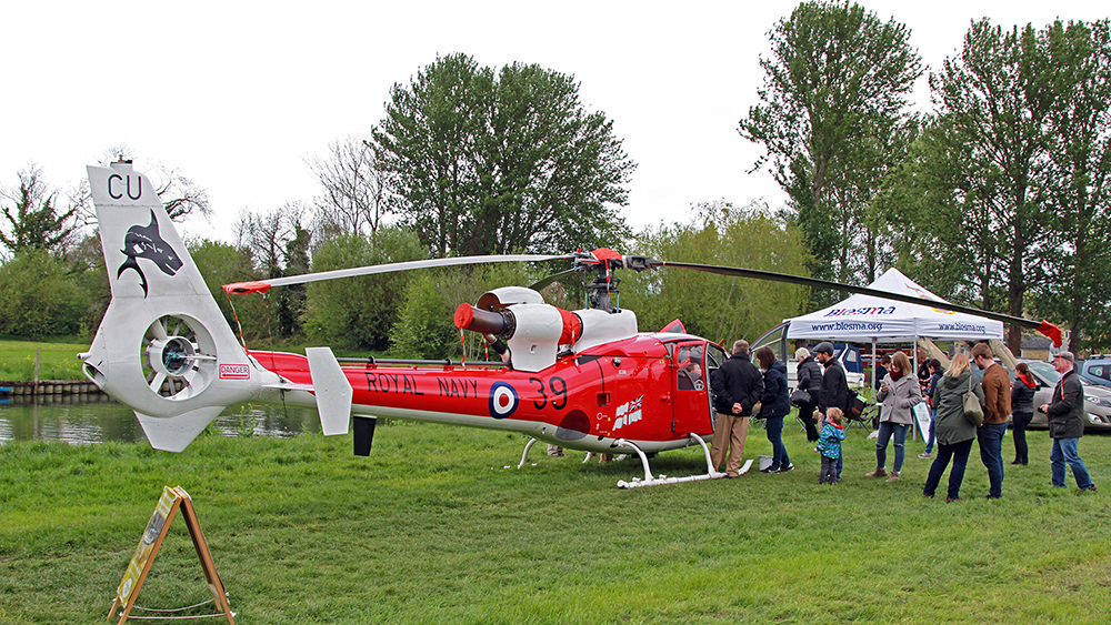Static Gazelle Helicopter at the Lechlade Duck Race 2019