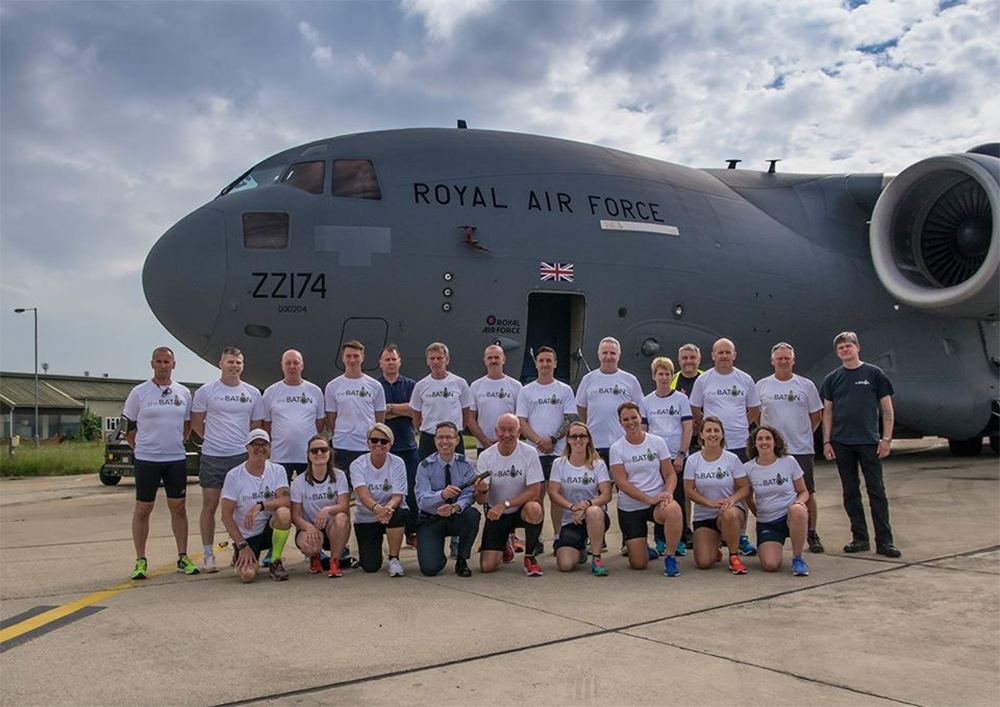 Baton of Remembrance team about to leave RAF Brize Norton
