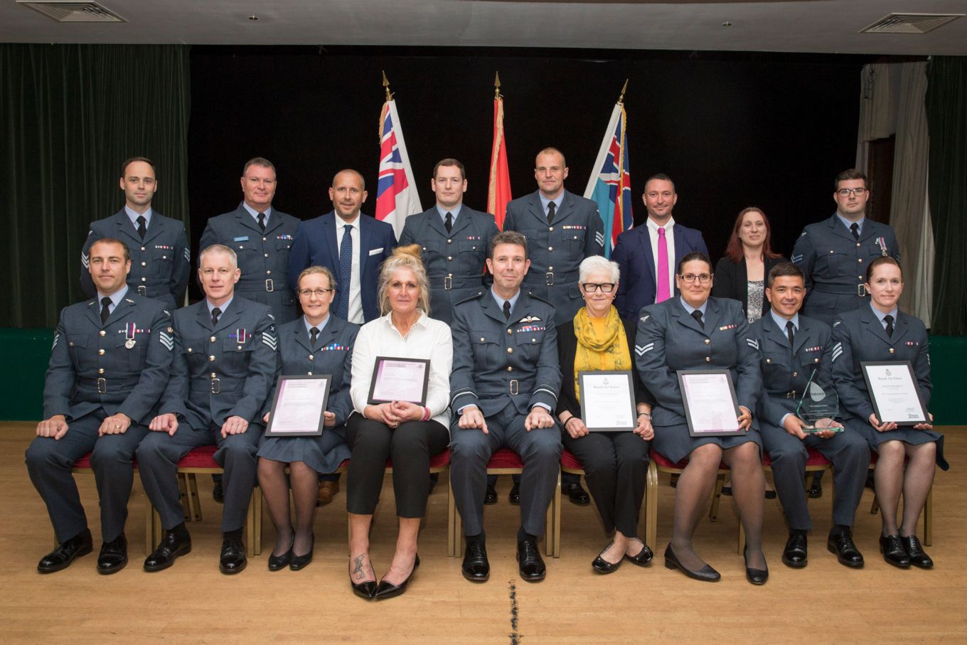 Group image of recipients with awards