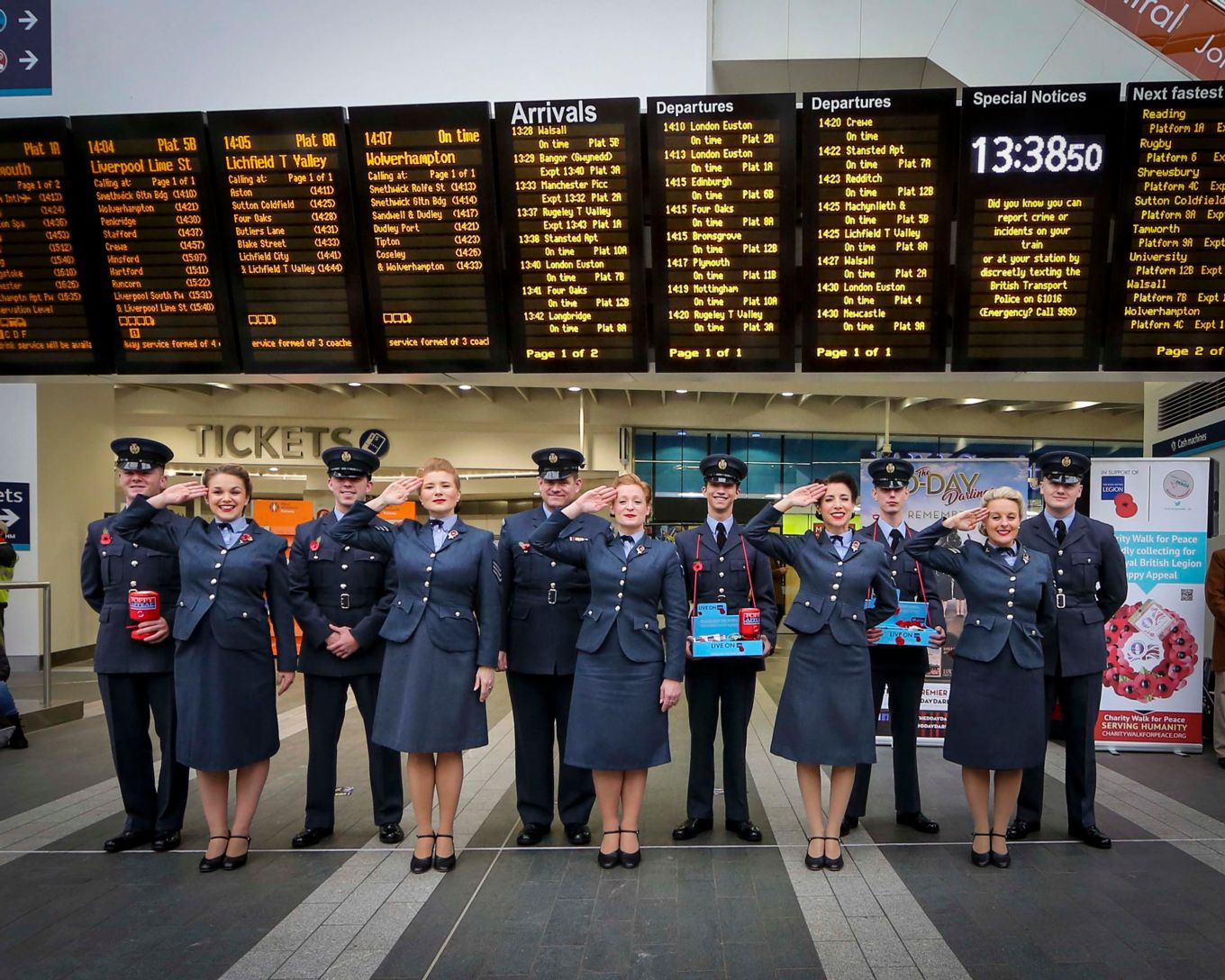 Image of the D Day Darlings saluting