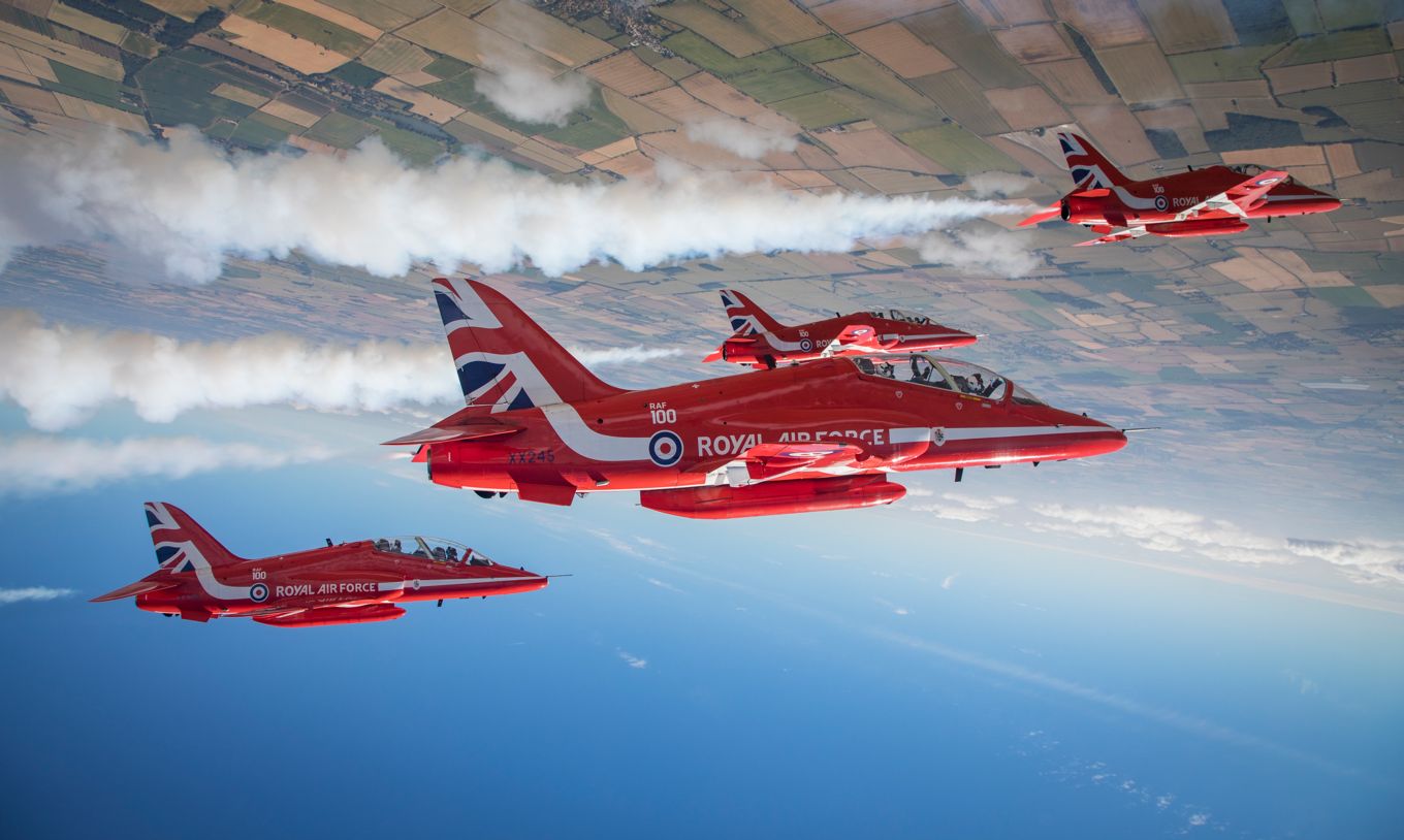The Red Arrows performing in 2018.