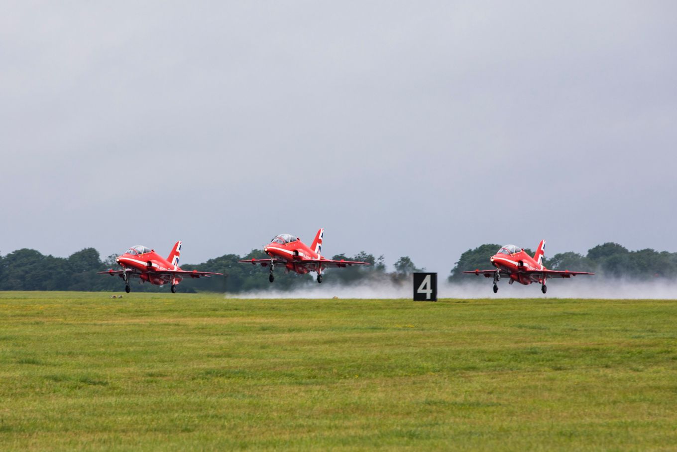 The Red Arrows departing RAF Scampton earlier today.