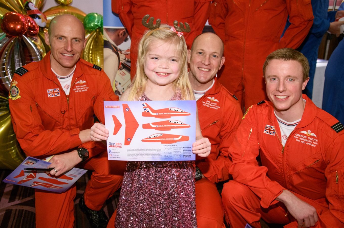 The Red Arrows meet children as part of an event with Great Ormond Street Hospital