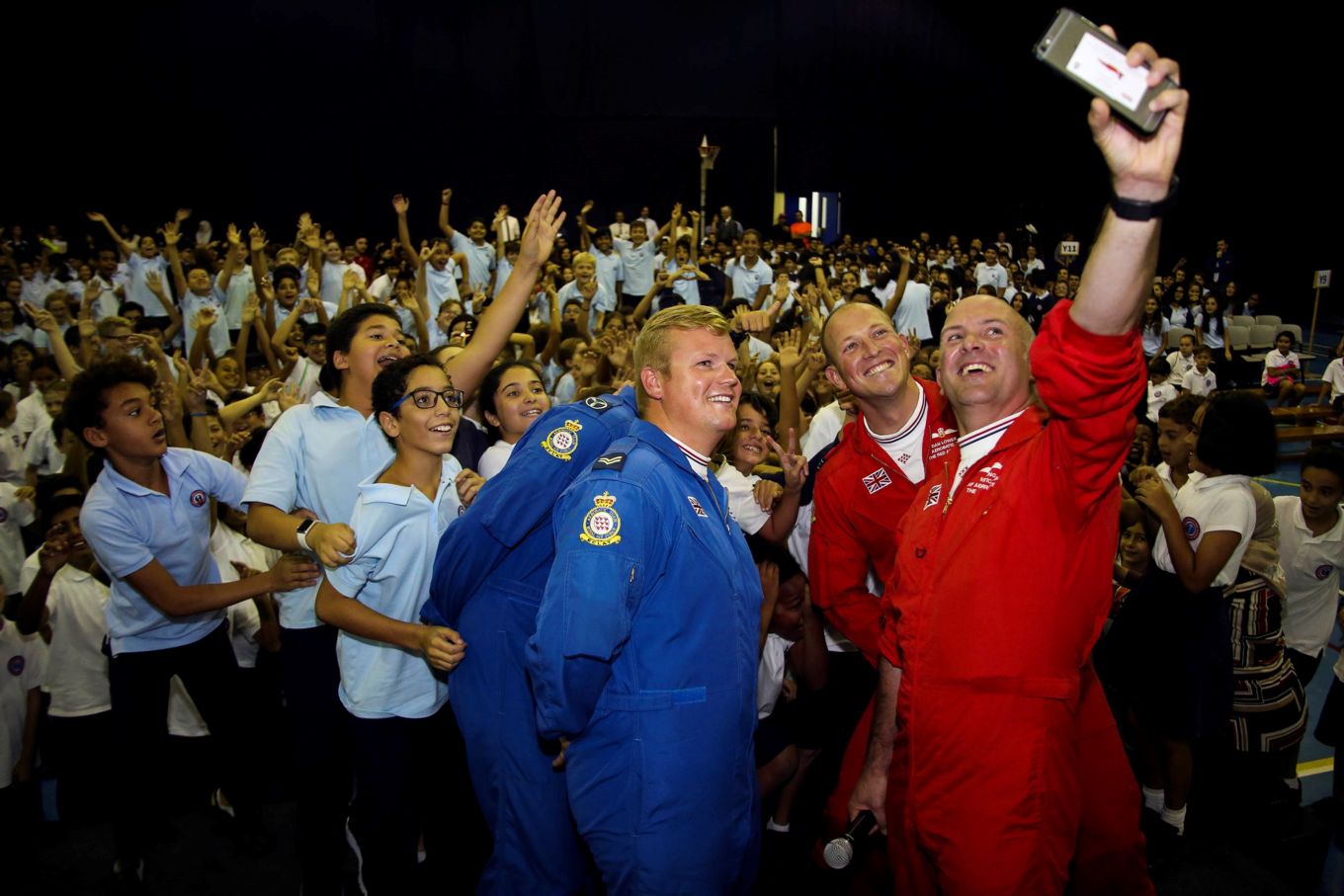 Squadron Leader Mike Ling takes a selfie during an overseas tour.