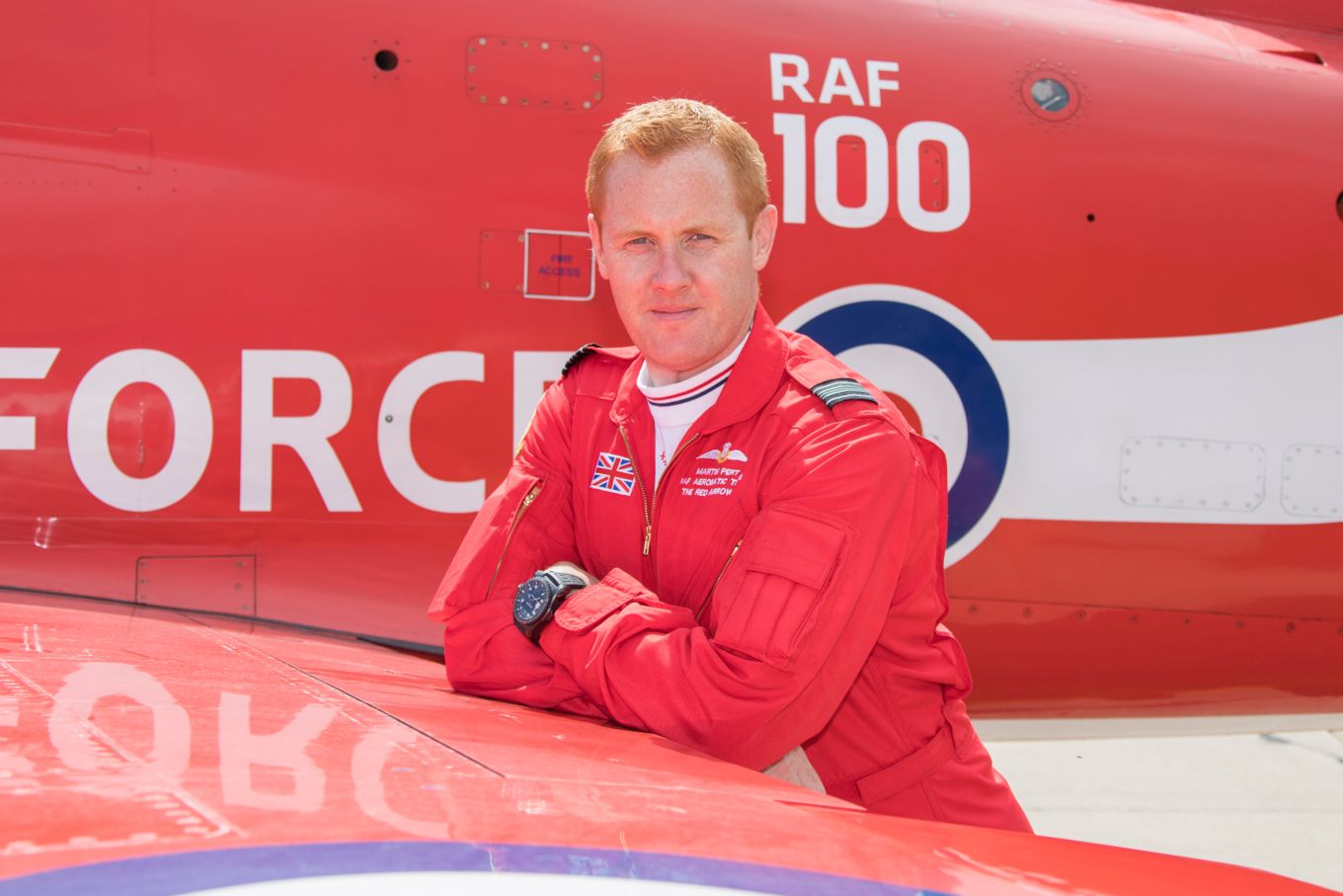 Squadron Leader Martin Pert, Red 1, lead the nine-aircraft formation in 2018.