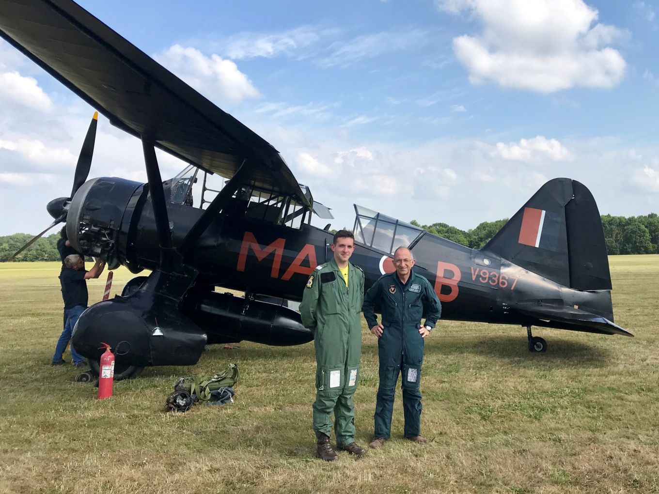 Chief Test Pilot Roger Bailey with Officer Cadet Lewis Anderson