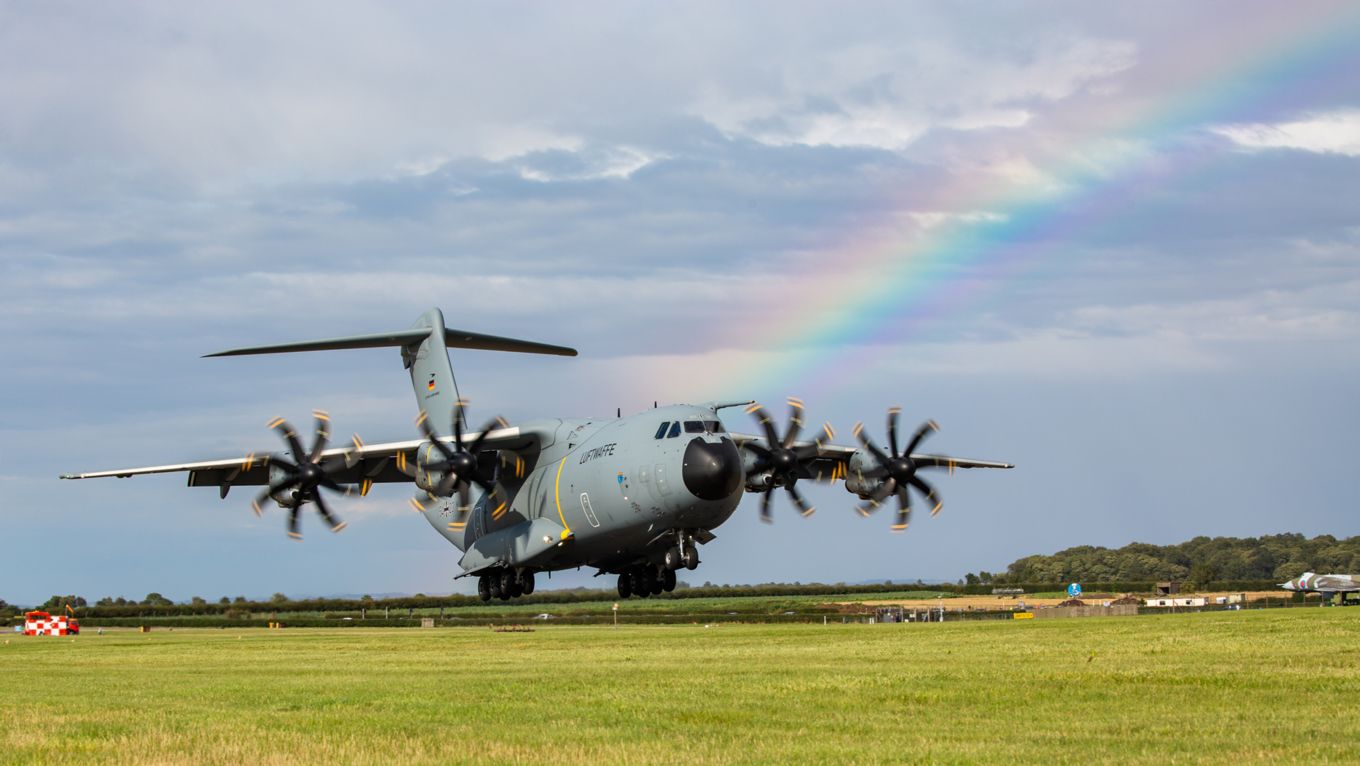 German Air Force A400M arrives at RAF Waddington in the build up to Exercise COBRA WARRIOR.