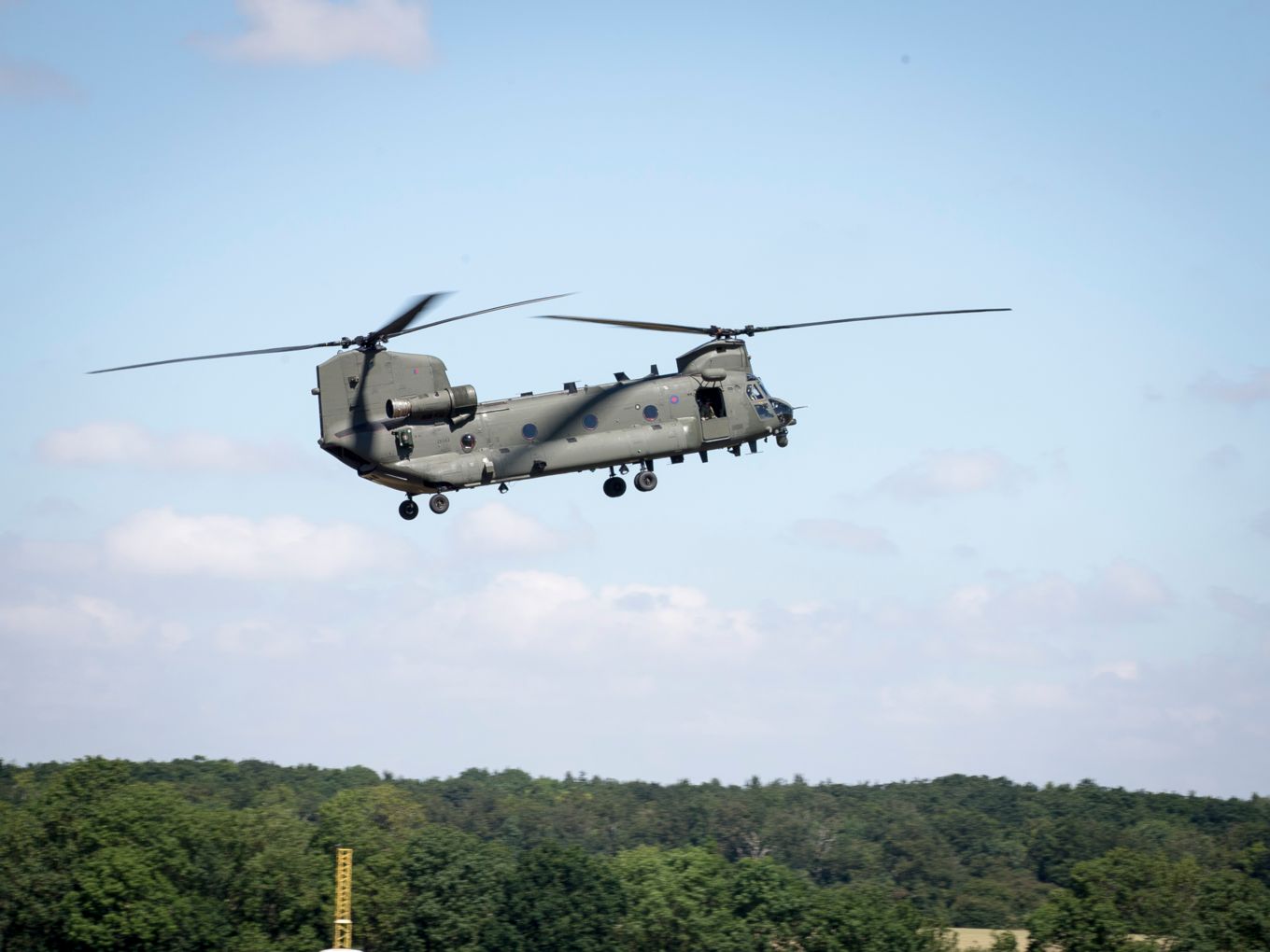 A Chinook helicopter at RAF Wittering in 2018.