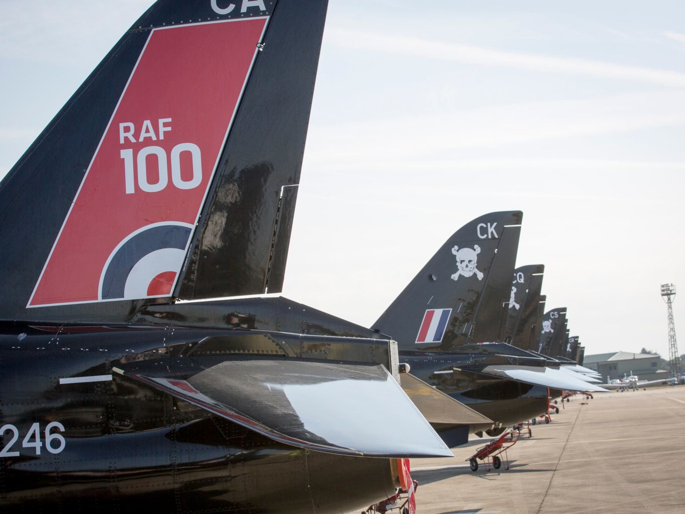 Hawk jets arrive at RAF Wittering for RAF100.
