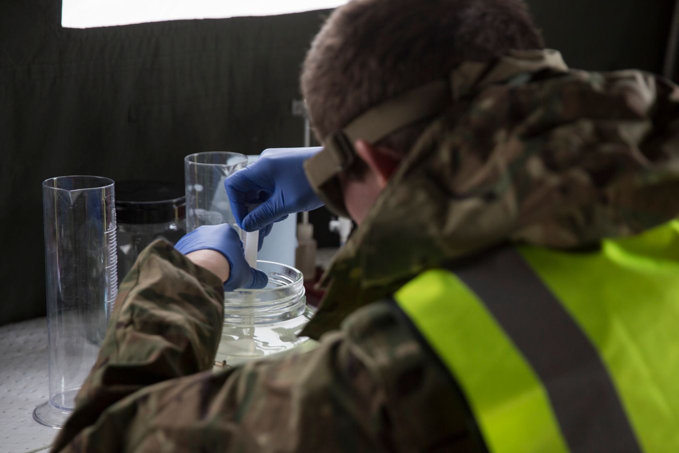 A technician from 1ELS testing the fuels