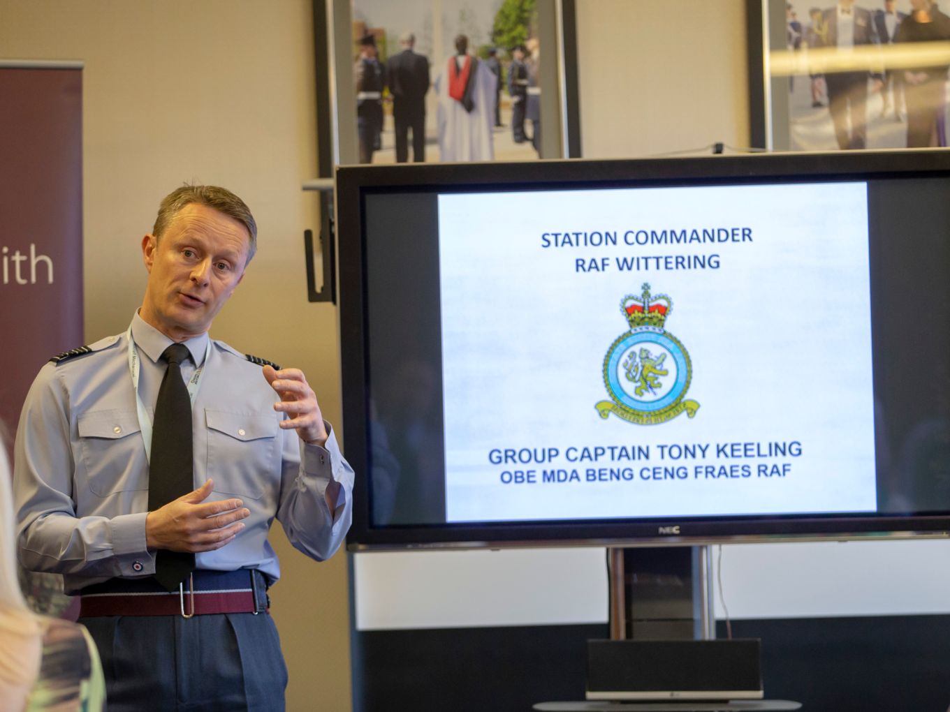 Group Captain Tony Keeling delivers the opening address