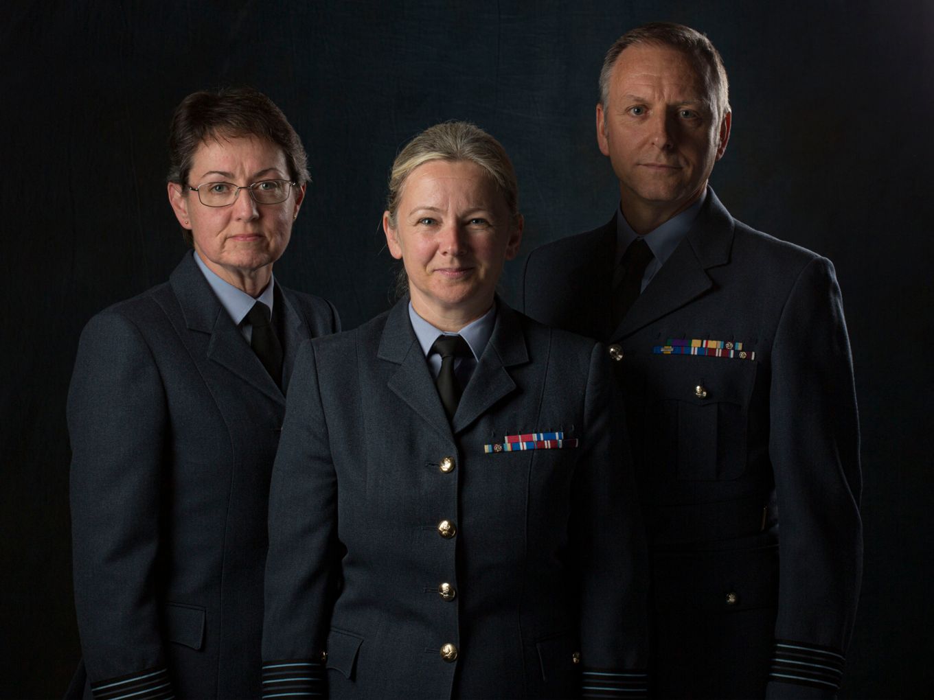 From left to right: Wing Commander Maggie Boyle, Group Captain Jo Lincoln, Wing Commander Andy Valentine.