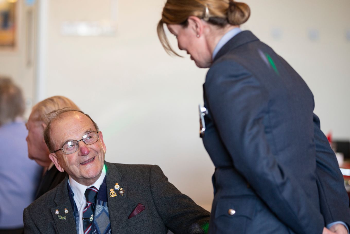 One of the guests with Warrant Officer Emma Hanson.
