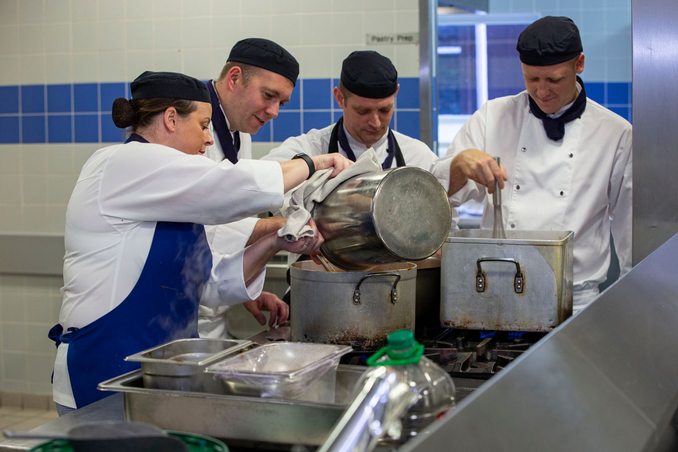 RAF Wittering’s Chefs preparing Christmas lunch.
