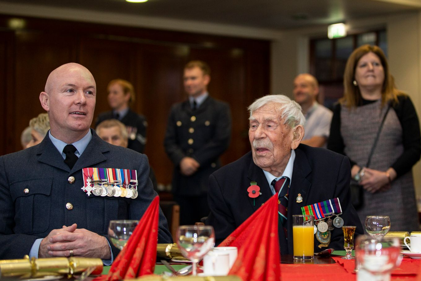 Warrant Officer Brian Aitken with Mr Bert Salvage
