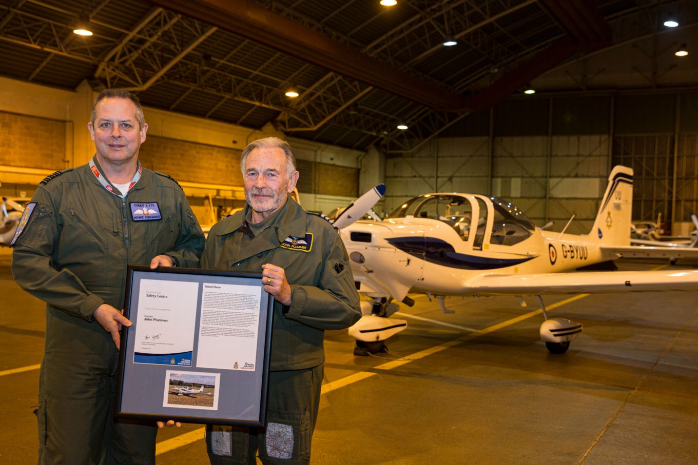 Group Captain Howie Edwards and Captain John Plummer.
