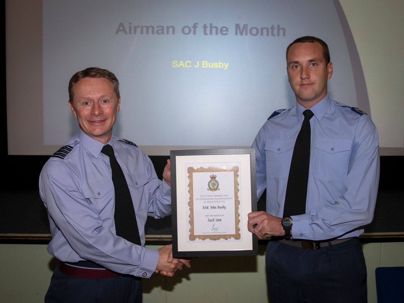 Airman of the month, SAC John Busby