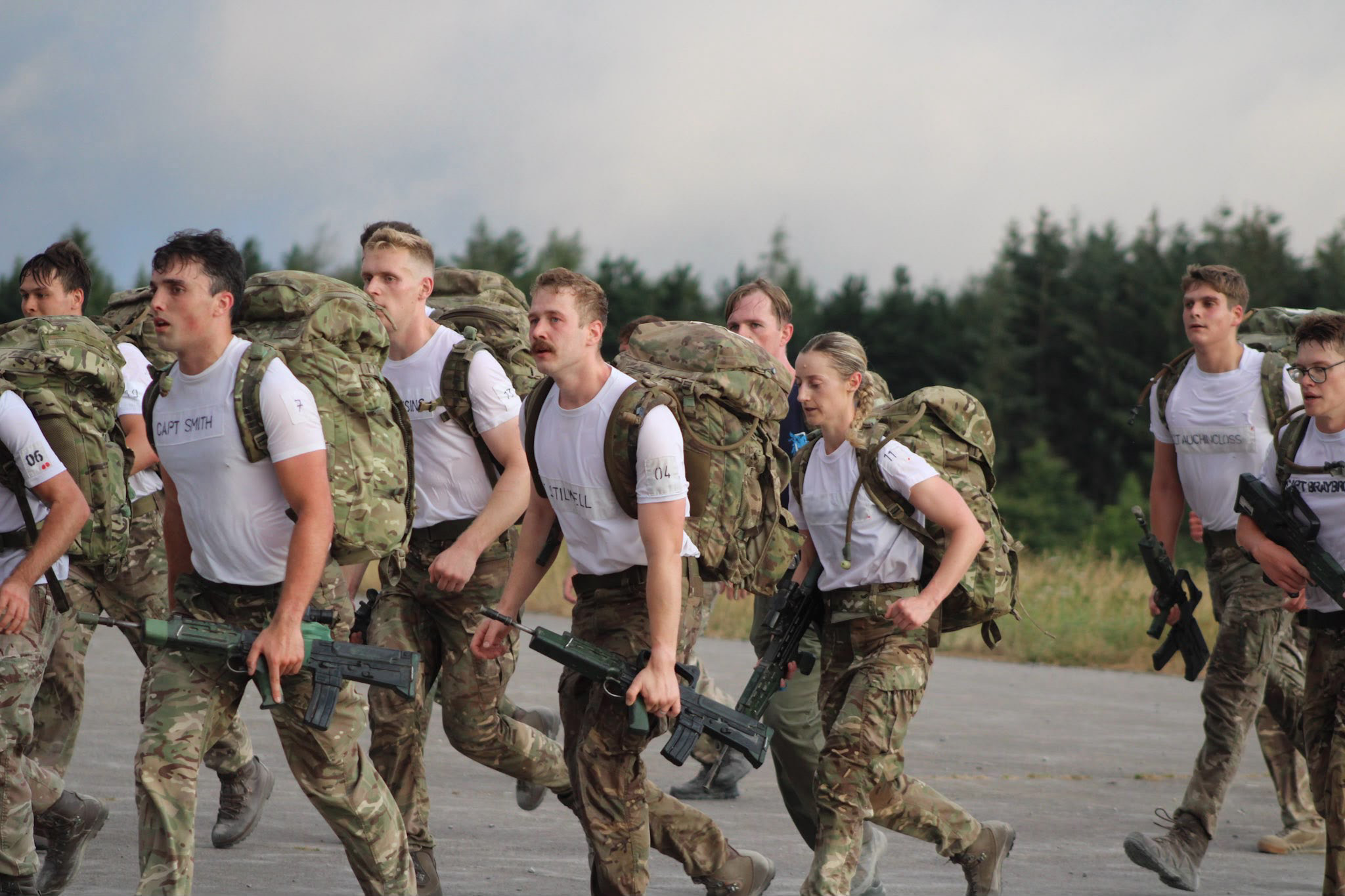 Service personnel, including Flt Lt Alice, during difficult P Company training.