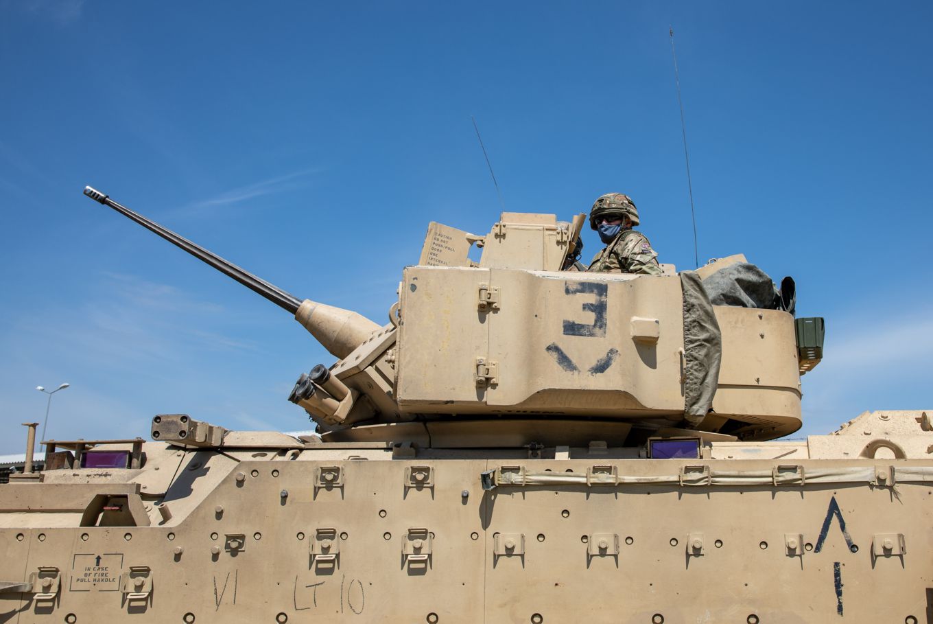 US Army’s Bradley Infantry Fighting Vehicle and driver.