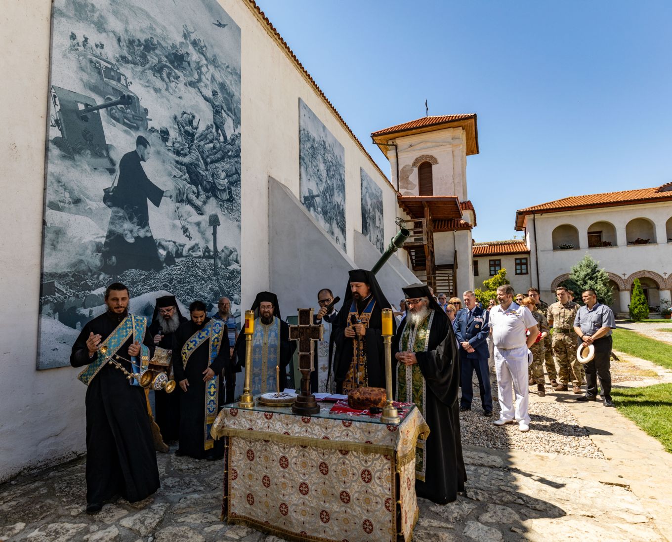 Local community and personnel during ceremony.