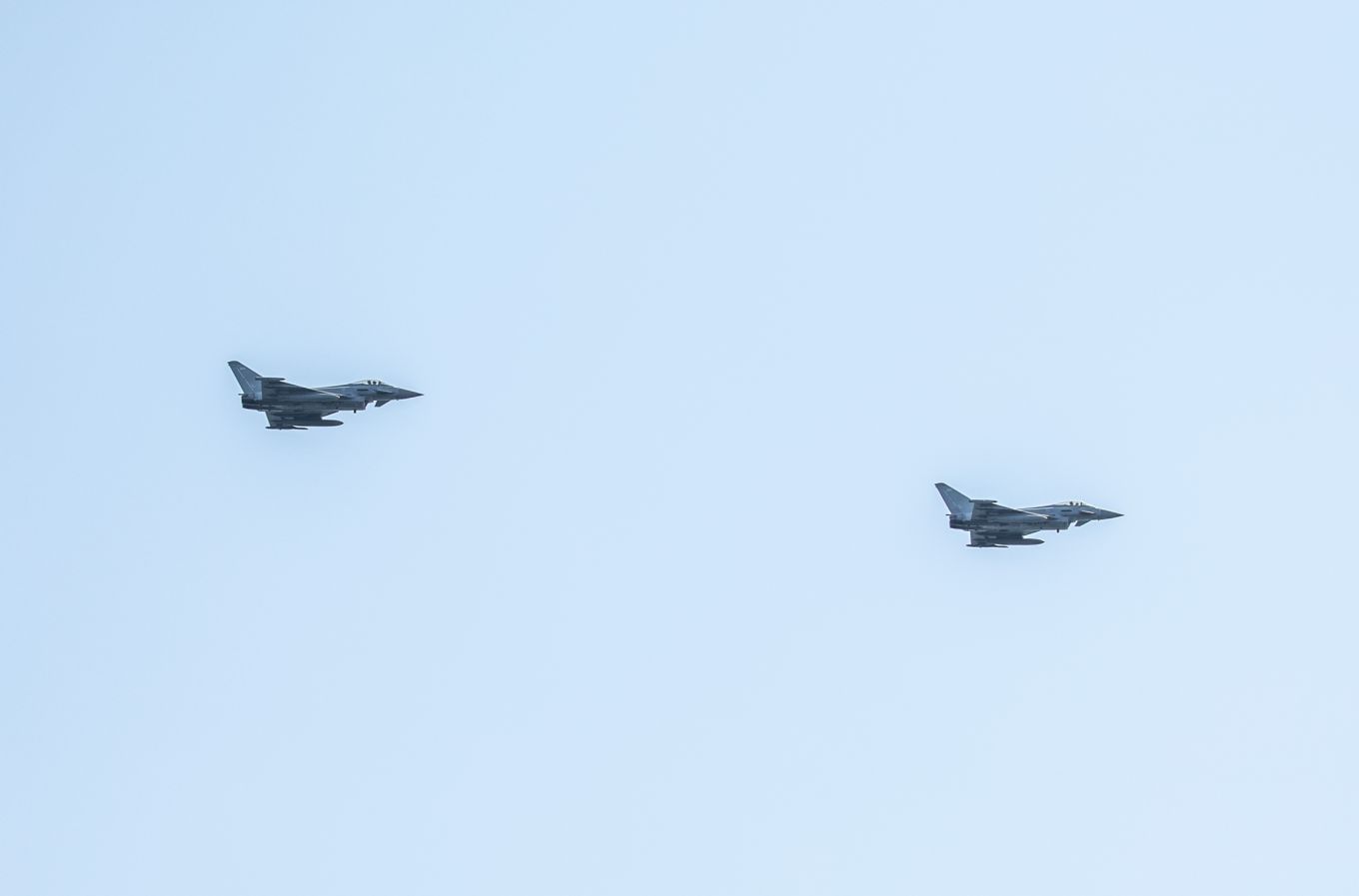 Two Typhoons in flight.