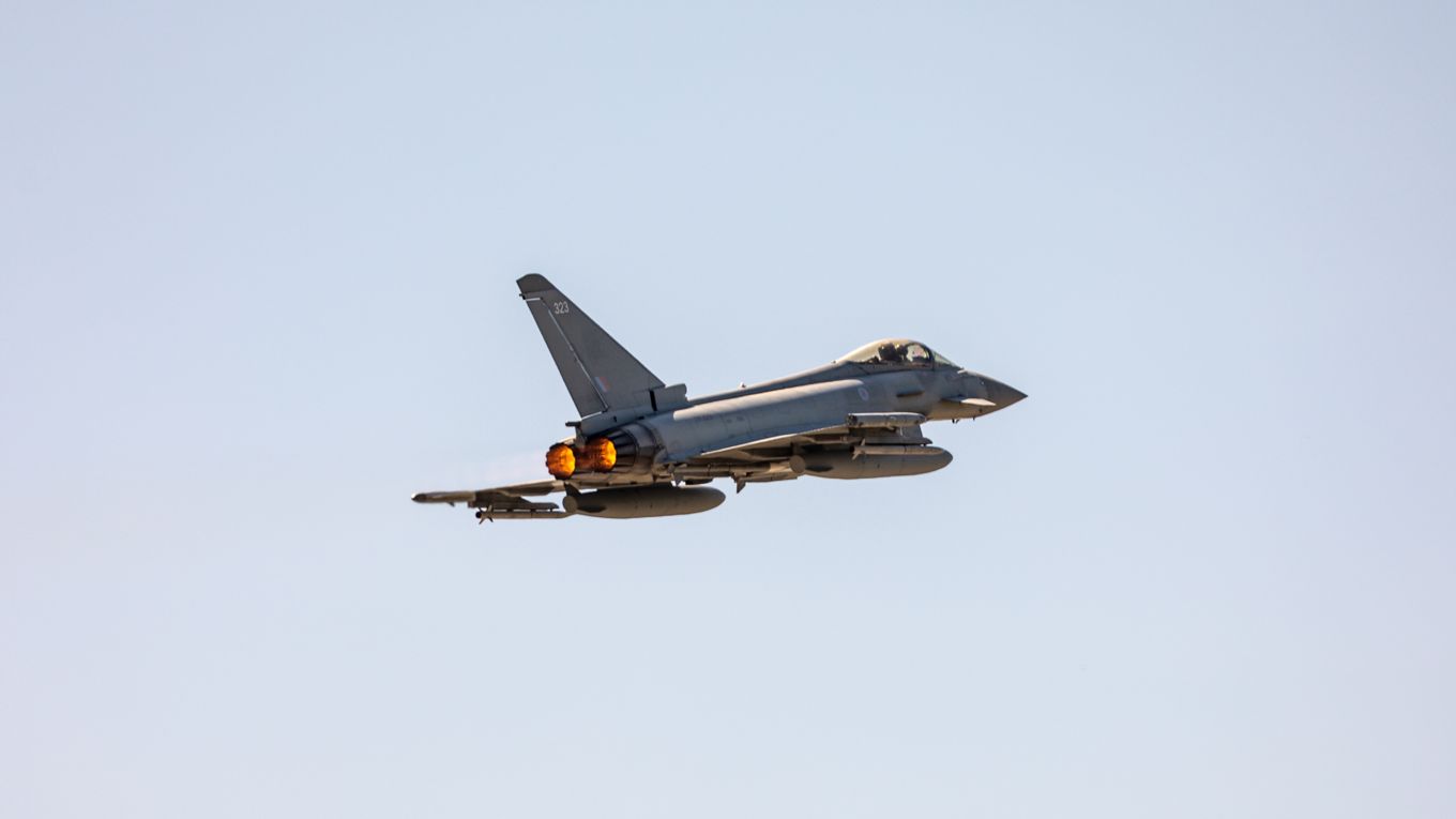 Typhoon in flight.