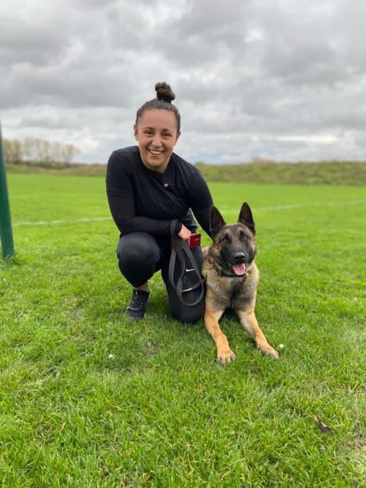 RAF Hockey Player with service dog
