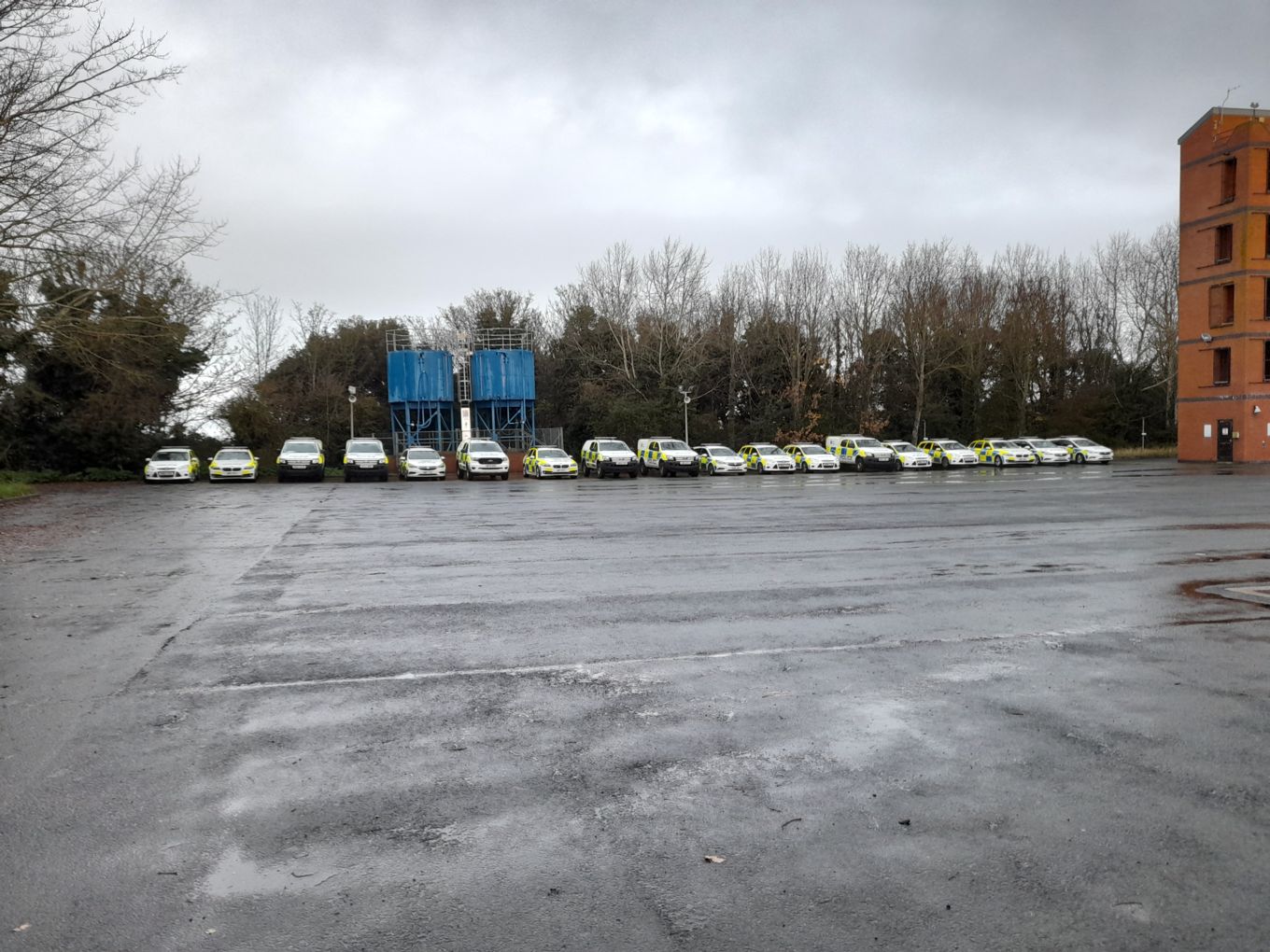 Kent Police vehicles in Marston carpark.