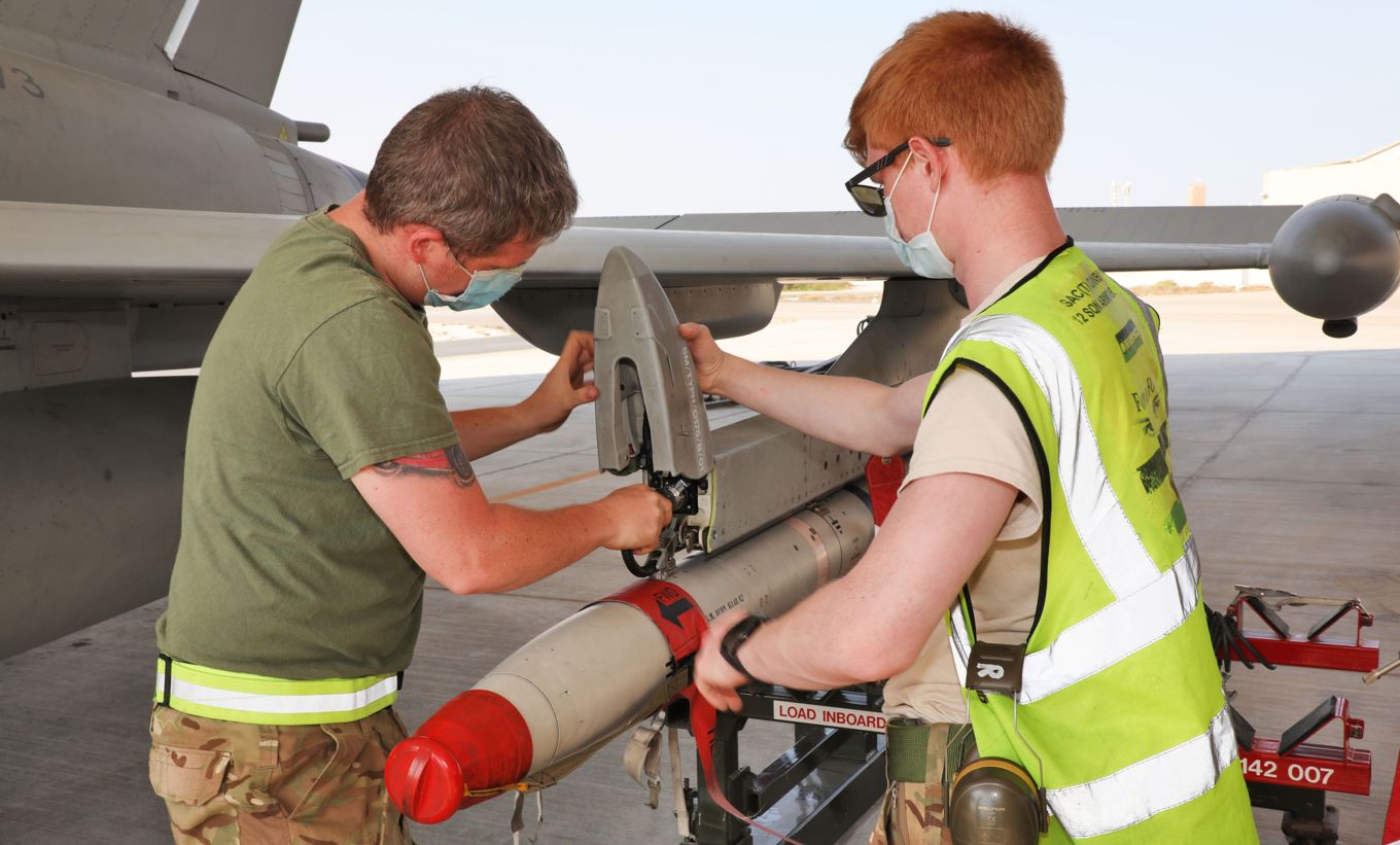 RAF Technicians work on typhoon