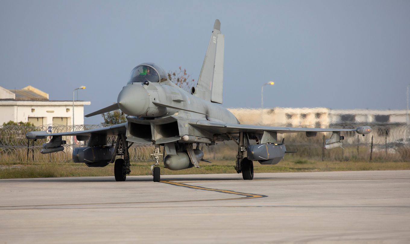 RAF Typhoon taxiing