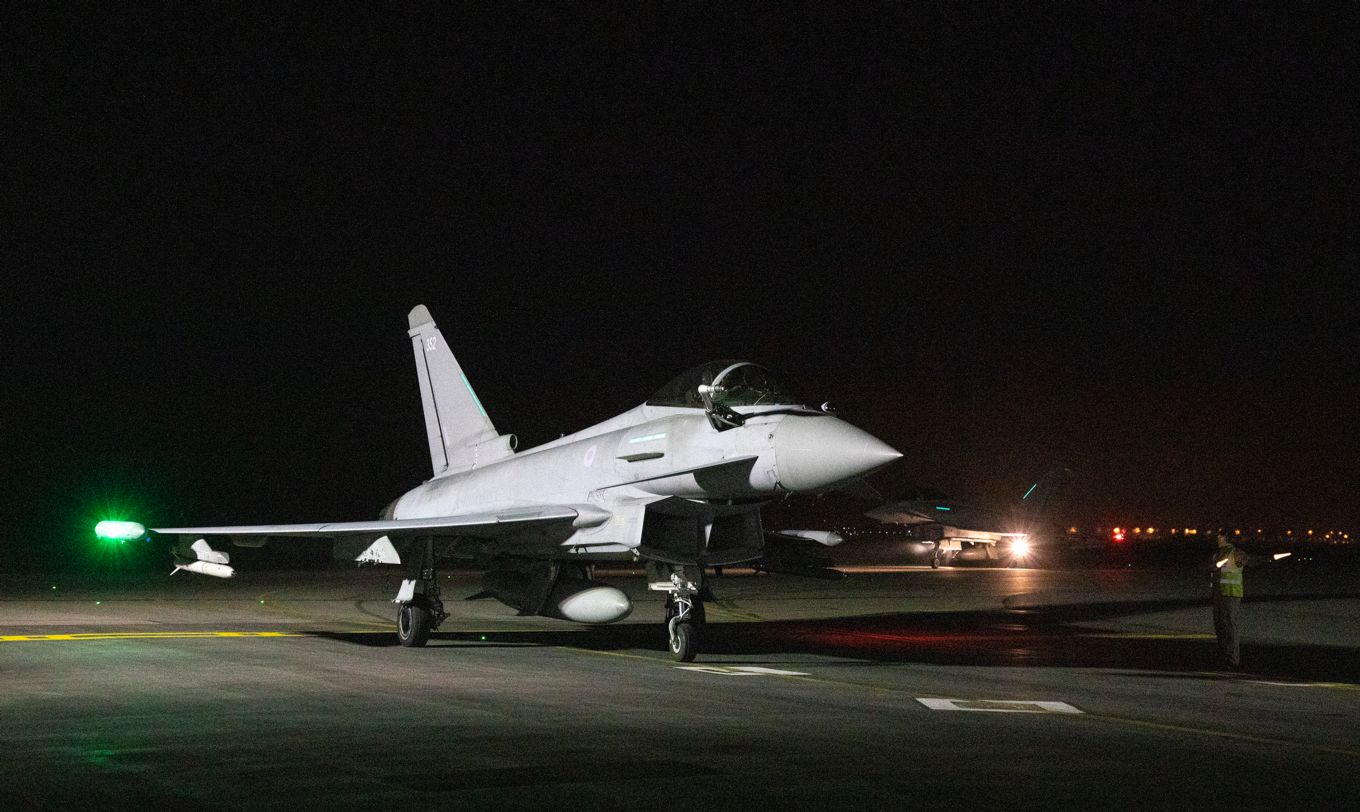 RAF Typhoon at night