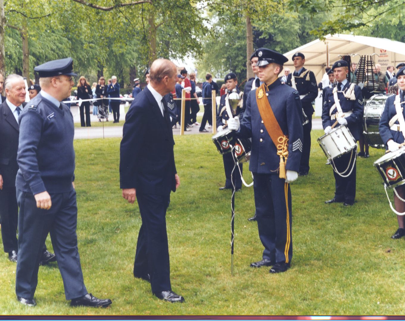 Image shows HRH The Prince Philip, Duke of Edinburgh meeting RAF Air Cadets.
