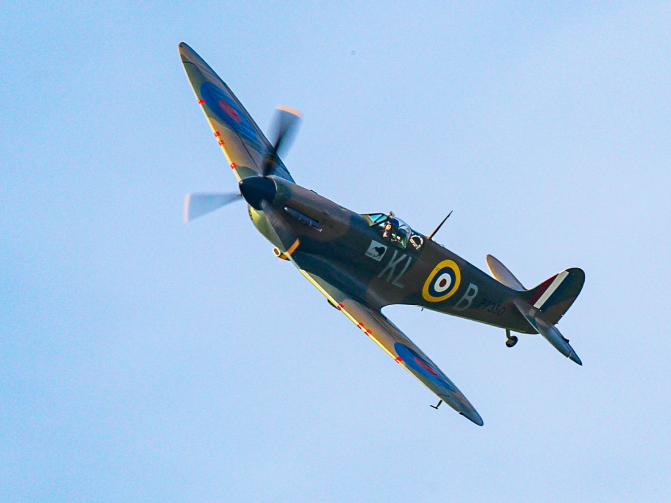 Image shows RAF Spitfire aircraft flying