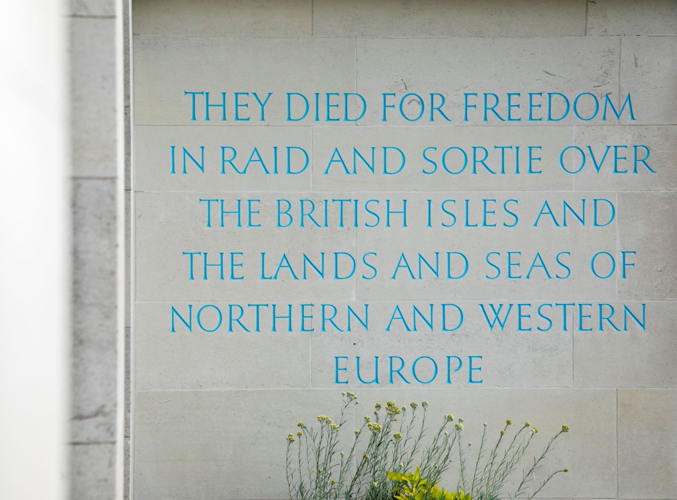 Image shows writing on the Runnymede Memorial.
