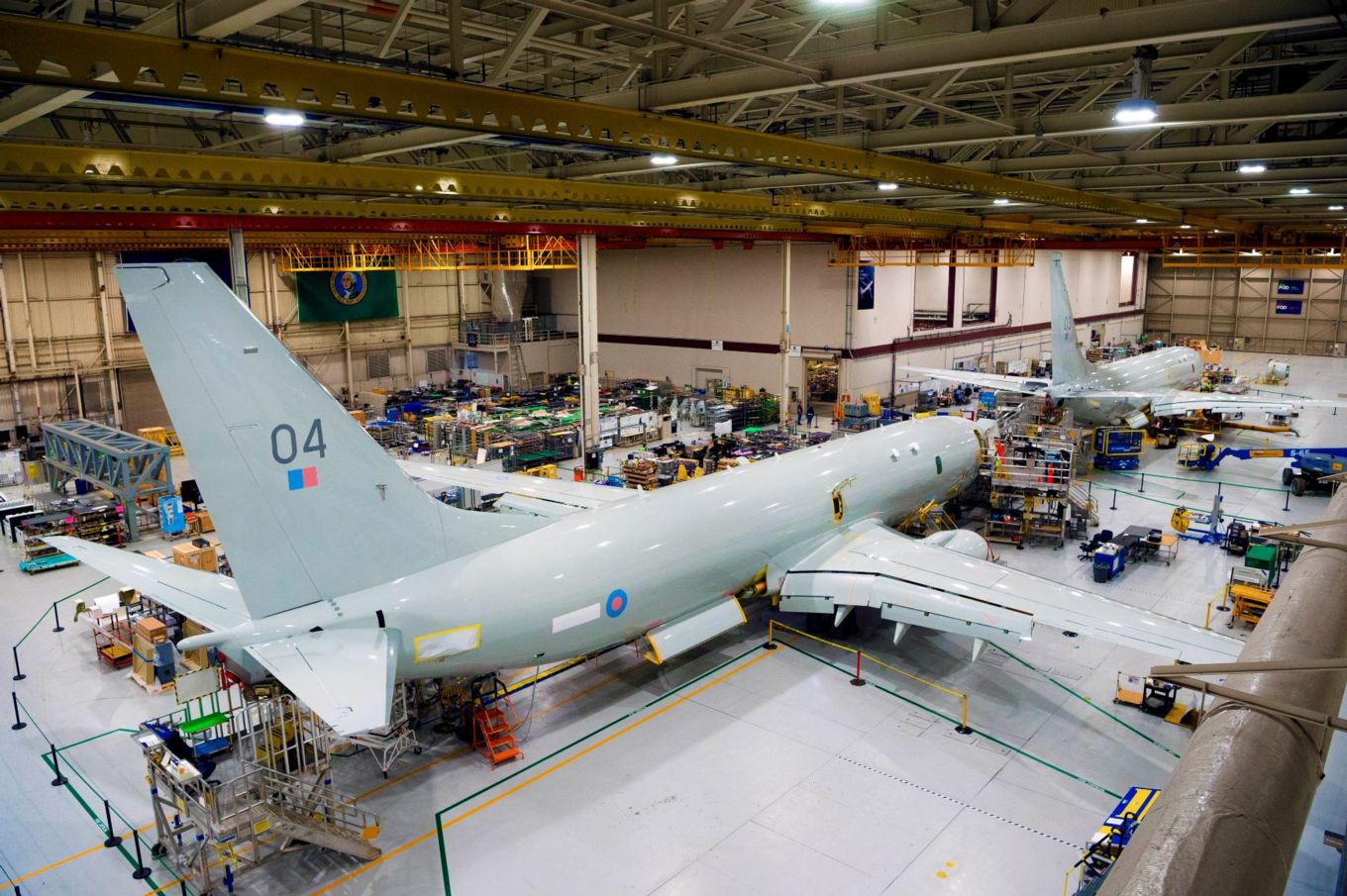 Image shows the Poseidon aircraft in the factory.