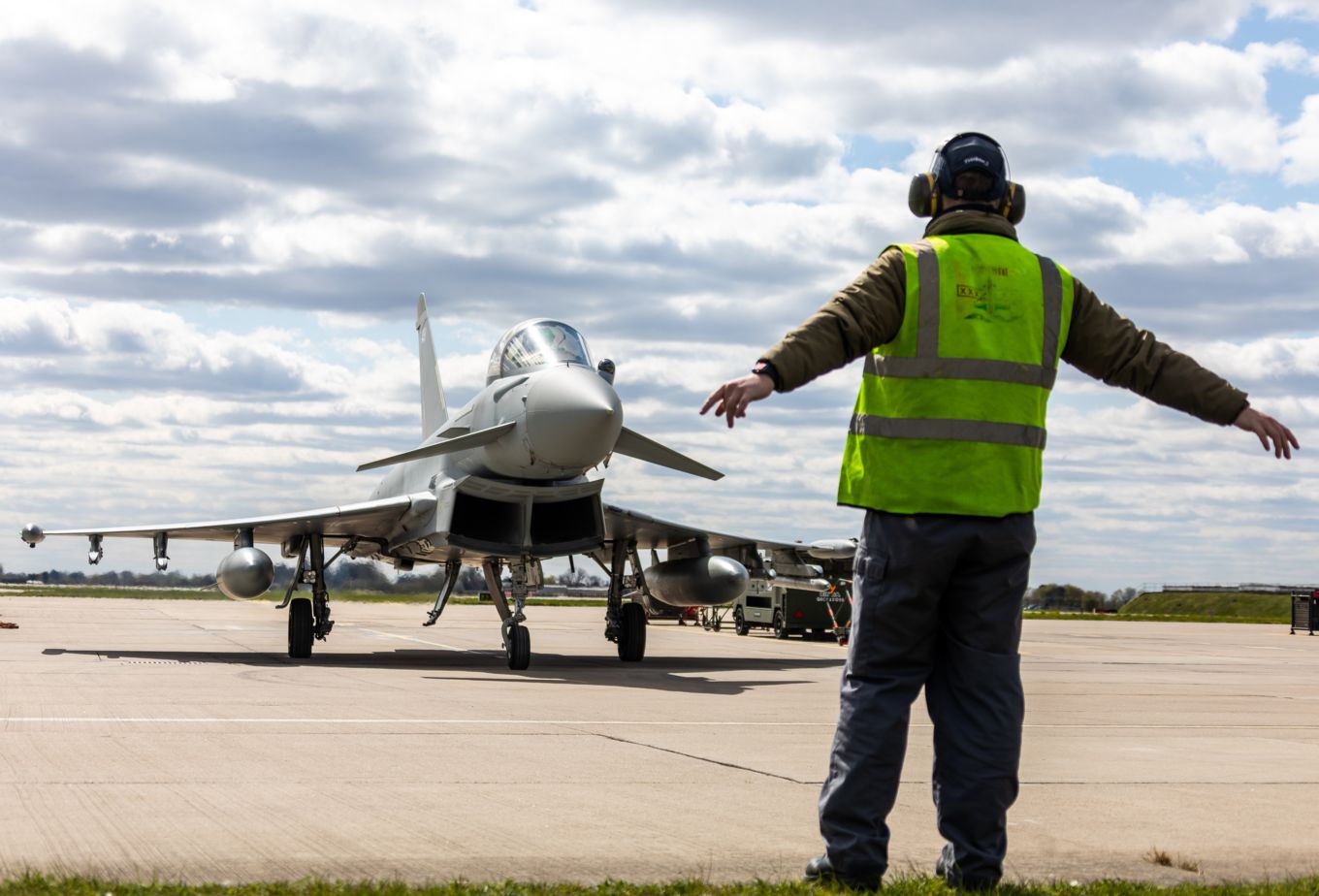 RAF Typhoon taxiing