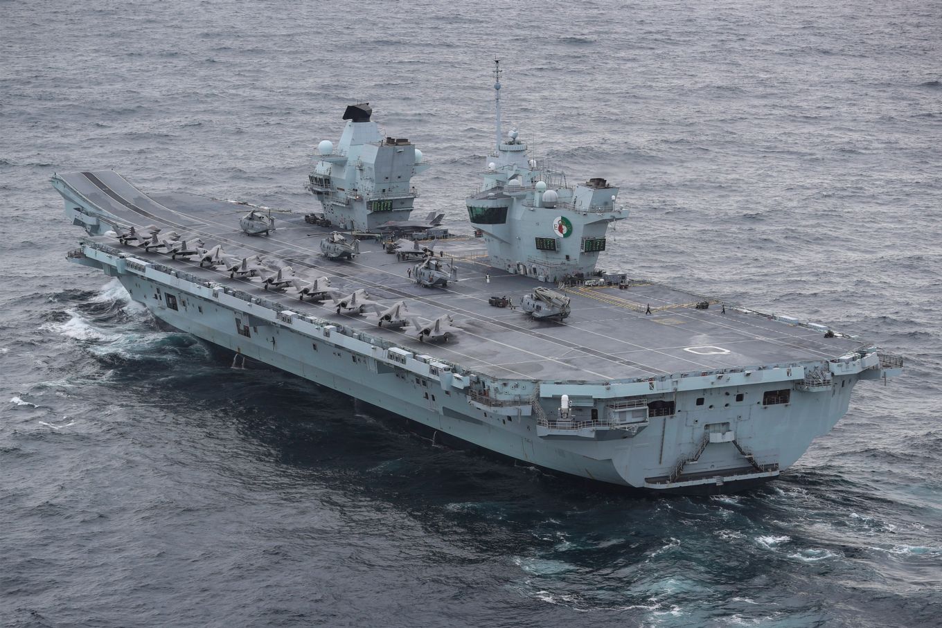 Image shows multiple F-35 aircraft on HMS Queen Elizabeth.